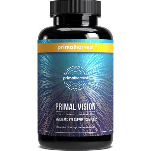 Комплекс Primal Harvest Vision and Eye Support Complex із лютеїном, зеаксантином і вітаміном Е, екстрактом чорниці та екстрактом чорниці для загального здоров’я очей для чоловіків і жінок, 60 капсул Комплекс Primal Harvest Vision and Eye Support Complex із лютеїном, зеаксантином і вітаміном Е, екстрактом чорниці та екстрактом чорниці для загального здоров’я очей для чоловіків і жінок, 60 капсул