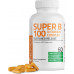 Bronson Vitamin B 100 Complex High Potency Sustained Release (вітамін B1, B2, B3, B6, B9 - фолієва кислота, B12), 60 таблеток Bronson Vitamin B 100 Complex High Potency Sustained Release (вітамін B1, B2, B3, B6, B9 - фолієва кислота, B12), 60 таблеток