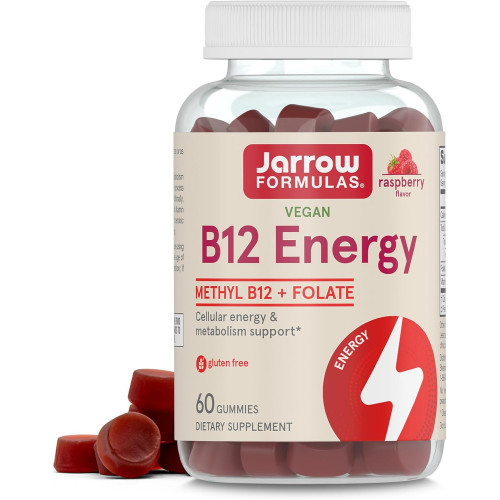Jarrow Formulas Methyl B12 and Folic Acid Energy, дієтична добавка, B12 Gummies для дорослих, 60 Gummies, 30-денний запас Jarrow Formulas Methyl B12 and Folic Acid Energy, дієтична добавка, B12 Gummies для дорослих, 60 Gummies, 30-денний запас