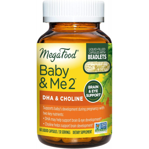 MegaFood Baby & Me 2 Prenatal DHA & Choline - Вітаміни для жінок - Рослинні рідкі DHA і холін для розвитку мозку та очей дитини під час вагітності - Vegan - 60 капсул (30 порцій) MegaFood Baby & Me 2 Prenatal DHA & Choline - Вітаміни для жінок - Рослинні рідкі DHA і холін для розвитку мозку та очей дитини під час вагітності - Vegan - 60 капсул (30 порцій)