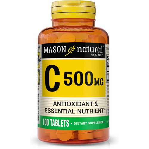 Вітамін С MASON NATURAL 500 мг - підтримує здорову імунну систему, антиоксидант і незамінна поживна речовина, 100 таблеток Вітамін С MASON NATURAL 500 мг - підтримує здорову імунну систему, антиоксидант і незамінна поживна речовина, 100 таблеток
