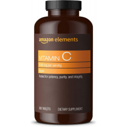 Amazon Elements Vitamin C 1000 мг, підтримує здорову імунну систему, веганський, 300 таблеток, запас на 10 місяців