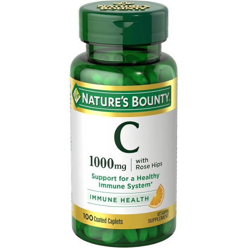 Nature's Bounty Vitamin C + шипшина, підтримка імунітету, 1000 мг, капсули, вкриті оболонкою, 100 Ct Nature's Bounty Vitamin C + шипшина, підтримка імунітету, 1000 мг, капсули, вкриті оболонкою, 100 Ct