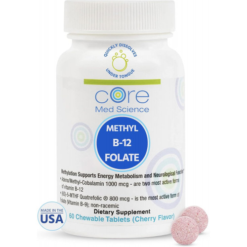 Core Med Science Добавка фолієвої кислоти Methyl B12 для жінок і чоловіків - Таблетки 5-MTHF підтримують настрій, когнітивні функції та здоров'я серця - Метилфолат Вітамін B9 для рівня гомоцистеїну та циклу метилювання (60 штук) Core Med Science Добавка фолієвої кислоти Methyl B12 для жінок і чоловіків - Таблетки 5-MTHF підтримують настрій, когнітивні функції та здоров'я серця - Метилфолат Вітамін B9 для рівня гомоцистеїну та циклу метилювання (60 штук)