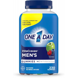 Жувальні цукерки One A Day Men’s Multivitamin Gummies, полівітаміни для чоловіків з вітамінами A, C, D, E, кальцієм тощо для підтримки здорової роботи м’язів, Gummies, 230 шт.