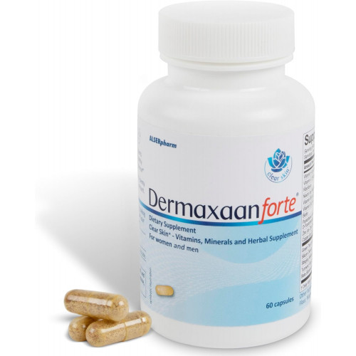 Dermaxaan Forte Plant-Based Skin Pills - Натуральні добавки для вашої шкіри, вітаміни для шкіри - 60 капсул Dermaxaan Forte Plant-Based Skin Pills - Натуральні добавки для вашої шкіри, вітаміни для шкіри - 60 капсул