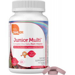 Zahler Kids Multivitamin Chewable Vitamin Tablet - Повна щоденна дитяча вітамінна добавка - Містить понад 20 мінералів і вітамінів для дітей і малюків - Кошерні мультивітаміни зі смаком вишні (90)