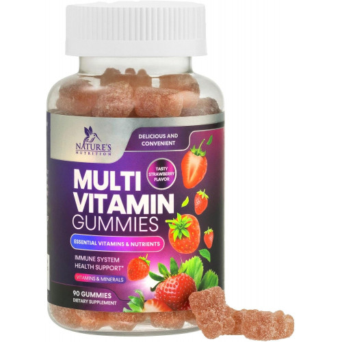 Мультивітаміни Gummies для дорослих, Daily Gummy Vitamin для жінок і чоловіків, Extra Strength Immune Health Support Supplement with Vitamins A, C, D, E, B-6, B-12, Zinc and more, Non-GMO, Berry - 90 Gummies Мультивітаміни Gummies для дорослих, Daily Gummy Vitamin для жінок і чоловіків, Extra Strength Immune Health Support Supplement with Vitamins A, C, D, E, B-6, B-12, Zinc and more, Non-GMO, Berry - 90 Gummies