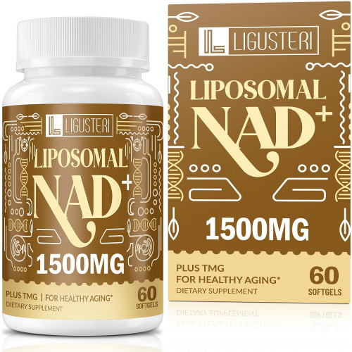 Добавка NAD, ліпосомальна добавка NAD+ з TMG, 98% + поглинання, чистий NAD Plus - захист від старіння без ГМО, клітинна енергія, функція серця та мозку, довголіття, 60 капсул