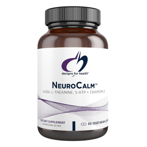 Designs for Health NeuroCalm - Добавка 5HTP GABA L-Theanine для реакції на стрес - Добавка з метильованим B12, вітаміном B6, таурином, ромашкою та магнієм для підтримки настрою (60 веганських капсул)