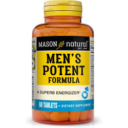 Чоловіча потужна формула MASON NATURAL - підтримує енергію та продуктивність, покращує витривалість, витривалість і бадьорість, добавка трав’яного комплексу, 60 таблеток