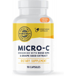 Vimergy Micro-C ®, пробний розмір - 90 порцій - капсули натурального буферного вітаміну С по 500 мг з шипшиною, рутином, екстрактом виноградних кісточок і плодів ацероли - підтримує здорову імунну систему та здоров'я шкіри