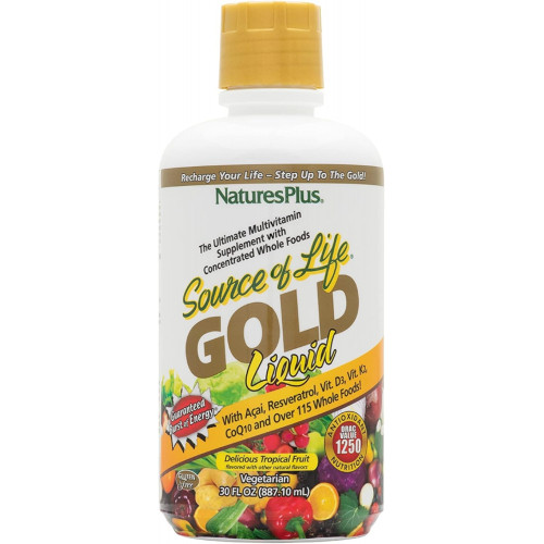 Мультивітамінна рідина Source of Life Gold - 30 унцій - підтримує виробництво енергії, здорову імунну систему та самопочуття - містить вітаміни D3, B12, K2 і понад 120 харчових поживних речовин - 30 порцій Мультивітамінна рідина Source of Life Gold - 30 унцій - підтримує виробництво енергії, здорову імунну систему та самопочуття - містить вітаміни D3, B12, K2 і понад 120 харчових поживних речовин - 30 порцій