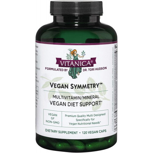 Vitanica Vegan Symmetry, веганський мультивітамін без ГМО для жінок, без заліза, без глютену, 120 капсул Vitanica Vegan Symmetry, веганський мультивітамін без ГМО для жінок, без заліза, без глютену, 120 капсул