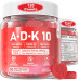 ADK Vitamin Supplement Gummies 10000IU - Потужний D3 без цукру з вітамінами A та K2 MK-7 500 мкг плюс кальцій, магній, цинк - вітамін ADK 10 для засвоєння кальцію, здоров'я кісток, м'язів, імунітету, 2 упаковки