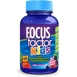 Focus Factor Kids Повноцінні щоденні жувальні вітаміни: полівітаміни та нейронутрієнти (функція мозку) з вітамінами B12, C, D3-60