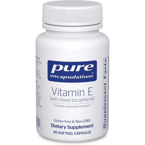 Pure Encapsulations Вітамін Е (зі змішаними токоферолами) - Антиоксидантний захист і клітинна функція - Містить змішані токофероли - Без ГМО - 90 м'яких желатинових капсул Pure Encapsulations Вітамін Е (зі змішаними токоферолами) - Антиоксидантний захист і клітинна функція - Містить змішані токофероли - Без ГМО - 90 м'яких желатинових капсул