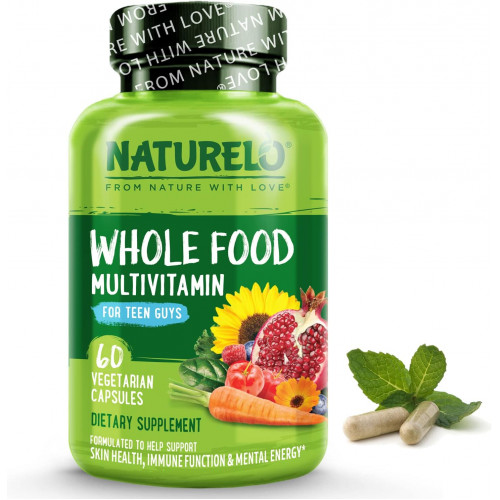 Мультивітамін NATURELO Whole Food для хлопчиків-підлітків - Добавка з вітамінами та мінералами для активних дітей - з рослинними екстрактами - Без ГМО - Для веганів і вегетаріанців - 60 капсул Мультивітамін NATURELO Whole Food для хлопчиків-підлітків - Добавка з вітамінами та мінералами для активних дітей - з рослинними екстрактами - Без ГМО - Для веганів і вегетаріанців - 60 капсул