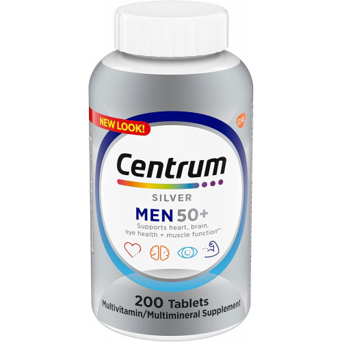 Centrum Silver Men's 50+ Multivitamin з вітаміном D3, вітамінами групи В, цинком для пам'яті та пізнання - 200 таблеток Centrum Silver Men's 50+ Multivitamin з вітаміном D3, вітамінами групи В, цинком для пам'яті та пізнання - 200 таблеток