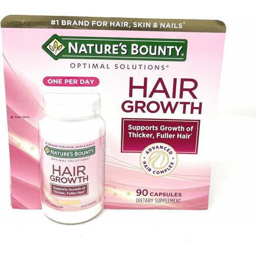 Добавка Nature's Bounty для росту волосся, 1 на день, клінічно доведена для підтримки густішого, повнішого волосся, з біотином, кремнієм і аргініном, 90 капсул Добавка Nature's Bounty для росту волосся, 1 на день, клінічно доведена для підтримки густішого, повнішого волосся, з біотином, кремнієм і аргініном, 90 капсул