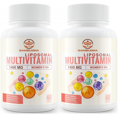 Liposomal Multivitamin for Women 50+ - Жіночі щоденні полівітаміни з 33 інгредієнтами, коензимом Q10, залізом, вітамінами C, B, D, E для підтримки здоров'я серцево-судинної системи та кісток - Мультивітаміни 33 в 1 (120 капсул)
