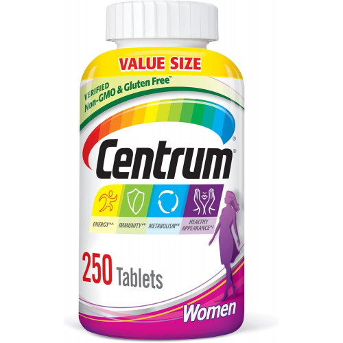 Centrum Multivitamin for Women, полівітамінна/мультімінеральна добавка із залізом, вітаміном D3, вітамінами групи B і антиоксидантами, вітамінами C і E, таблетки, без глютену, інгредієнти без ГМО - 250 шт. Centrum Multivitamin for Women, полівітамінна/мультімінеральна добавка із залізом, вітаміном D3, вітамінами групи B і антиоксидантами, вітамінами C і E, таблетки, без глютену, інгредієнти без ГМО - 250 шт.