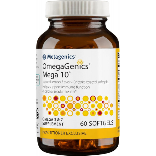 Metagenics OmegaGenics Mega 10-330 мг EPA & 170 мг DHA - Без рибного присмаку - для здоров'я серця та імунної системи* - Добавка без ГМО та глютену - 60 капсул Metagenics OmegaGenics Mega 10-330 мг EPA & 170 мг DHA - Без рибного присмаку - для здоров'я серця та імунної системи* - Добавка без ГМО та глютену - 60 капсул