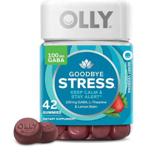 OLLY Goodbye Stress Gummy, GABA, L-Theanine, лимонний бальзам, добавка для зняття стресу, ягоди - 42 штуки OLLY Goodbye Stress Gummy, GABA, L-Theanine, лимонний бальзам, добавка для зняття стресу, ягоди - 42 штуки