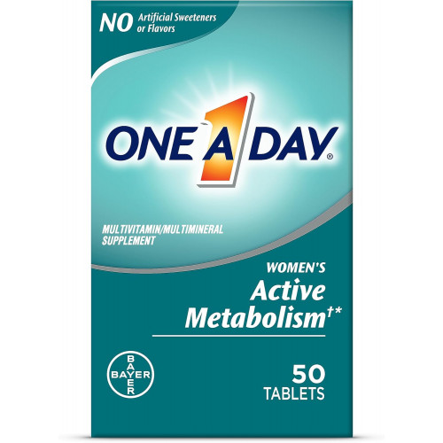Жіночий мультивітамін One A Day Active Metabolism, добавка з вітамінами A, C, D, E та цинком для підтримки імунної системи*, залізом, кальцієм, фолієвою кислотою тощо, 50 шт. Жіночий мультивітамін One A Day Active Metabolism, добавка з вітамінами A, C, D, E та цинком для підтримки імунної системи*, залізом, кальцієм, фолієвою кислотою тощо, 50 шт.