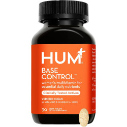 HUM Base Control - Щоденний жіночий полівітамінний і мінеральний комплекс з комплексом B, вітаміном C, 22 мікроелементами + залізом і біотином для підтримки жінок перед менопаузою - без ГМО та без глютену (30 таблеток)