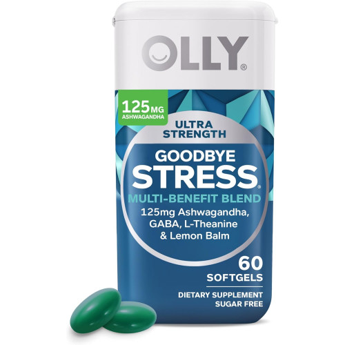 OLLY Ultra Strength Goodbye Stress Softgels, ГАМК, ашваганда, L-теанін і меліса, добавка для зняття стресу - 60 шт. OLLY Ultra Strength Goodbye Stress Softgels, ГАМК, ашваганда, L-теанін і меліса, добавка для зняття стресу - 60 шт.