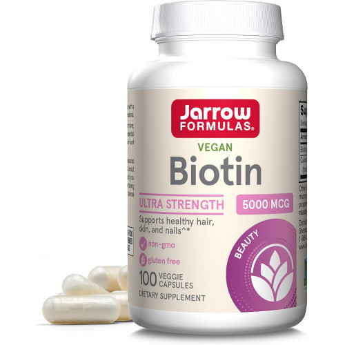 Формули Jarrow Biotin Ultra Scle 5000 мкг, дієтична добавка, підтримка волосся, шкіри та нігтів, 100 овочевих капсул, до 100 днів постачання Формули Jarrow Biotin Ultra Scle 5000 мкг, дієтична добавка, підтримка волосся, шкіри та нігтів, 100 овочевих капсул, до 100 днів постачання