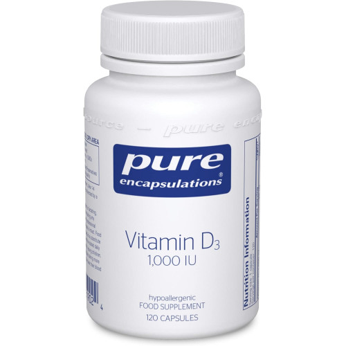 Pure Encapsulations Вітамін D3 25 мкг (1000 МО) - Доповнення для підтримки здоров'я кісток, суглобів, грудей, серця, товстої кишки та імунітету - з преміальним вітаміном D - 120 капсул Pure Encapsulations Вітамін D3 25 мкг (1000 МО) - Доповнення для підтримки здоров'я кісток, суглобів, грудей, серця, товстої кишки та імунітету - з преміальним вітаміном D - 120 капсул