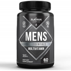 Platinum Nutrition, The Essentials, чоловічі мультивітаміни, вітаміни A, B, C, D, E, цинк. Підтримка імунітету, антиоксидантна фрукто-енергетична суміш. 60 капсул