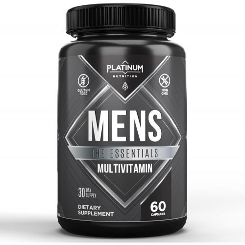 Platinum Nutrition, The Essentials, чоловічі мультивітаміни, вітаміни A, B, C, D, E, цинк. Підтримка імунітету, антиоксидантна фрукто-енергетична суміш. 60 капсул Platinum Nutrition, The Essentials, чоловічі мультивітаміни, вітаміни A, B, C, D, E, цинк. Підтримка імунітету, антиоксидантна фрукто-енергетична суміш. 60 капсул