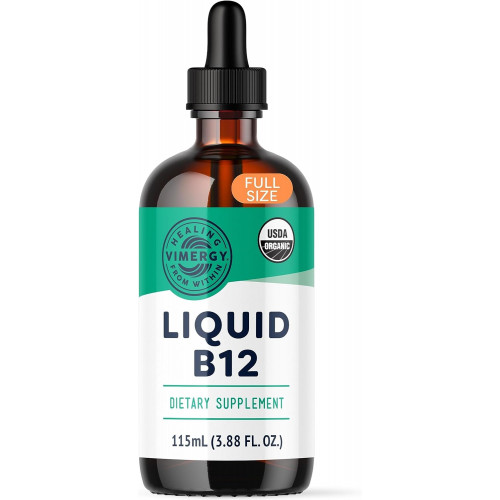 Vimergy USDA Organic B12, 115 порцій – рідкий вітамін B-12 без алкоголю – підтримує енергію мозку, нервову систему, пізнання, пам’ять – без глютену, без ГМО, веганський, палео, природно солодкий смак (115 мл) Vimergy USDA Organic B12, 115 порцій – рідкий вітамін B-12 без алкоголю – підтримує енергію мозку, нервову систему, пізнання, пам’ять – без глютену, без ГМО, веганський, палео, природно солодкий смак (115 мл)