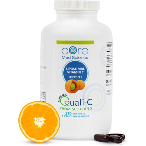 Liposomal Vitamin C 1000mg від Core Med Science, 270 капсул - Натуральна ліпосомальна добавка вітаміну C без ГМО, яка сприяє здоровій шкірі - Підсилює імунну систему для дорослих, підтримує утворення колагену Liposomal Vitamin C 1000mg від Core Med Science, 270 капсул - Натуральна ліпосомальна добавка вітаміну C без ГМО, яка сприяє здоровій шкірі - Підсилює імунну систему для дорослих, підтримує утворення колагену