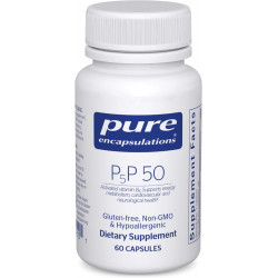 Pure Encapsulations P5P 50 - Активний вітамін B6 - Підтримує енергетичний метаболізм і здоров'я мозку* - Без глютену та без ГМО - 60 капсул