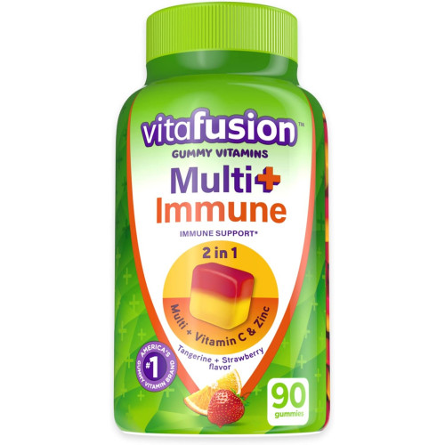 Vitafusion Multi+ Immune Support* – Переваги та смаки 2-в-1 – Гумові вітаміни для дорослих із вітаміном С, цинком, щоденні полівітаміни, 90 шт. Vitafusion Multi+ Immune Support* – Переваги та смаки 2-в-1 – Гумові вітаміни для дорослих із вітаміном С, цинком, щоденні полівітаміни, 90 шт.