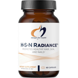 Designs for Health H-S-N Radiance - Волосся, Шкіра, Нігті, Вітаміни для жінок і чоловіків - Сприяйте здоров'ю волосся, еластичності шкіри та міцних нігтів за допомогою вітаміну С, біотину, кератину та рослинних компонентів (60 капсул)