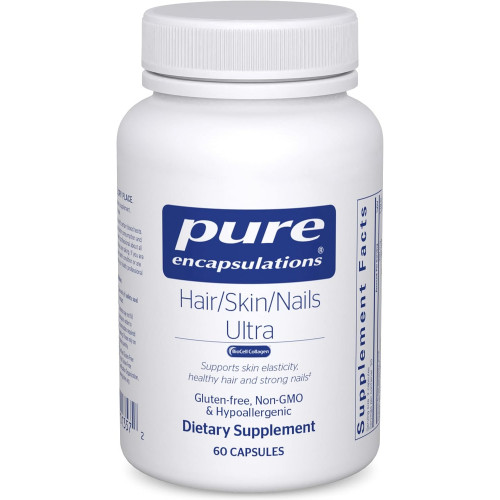 Pure Encapsulations Hair/Skin/Nails Ultra - Доповнення для колагену, проти старіння, кератину, антиоксидантів, зволоження шкіри, волосся та нігтів* - з біотином, вітаміном С та іншим - 60 капсул