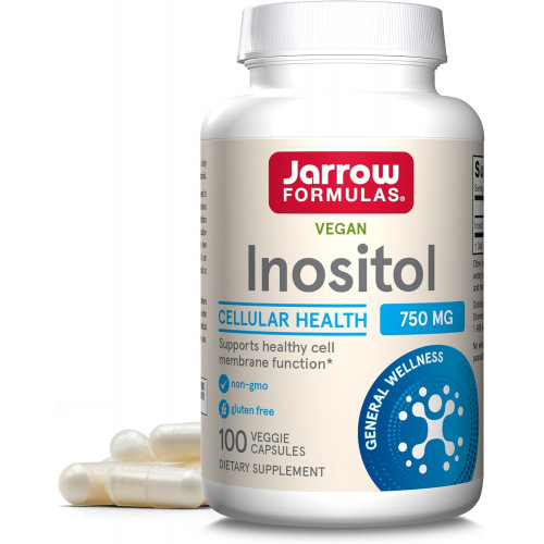 Jarrow Formulas Inositol 750 мг, дієтична добавка, підтримка печінки для клітинного здоров’я та загального самопочуття, 100 овочевих капсул, запас до 100 днів Jarrow Formulas Inositol 750 мг, дієтична добавка, підтримка печінки для клітинного здоров’я та загального самопочуття, 100 овочевих капсул, запас до 100 днів