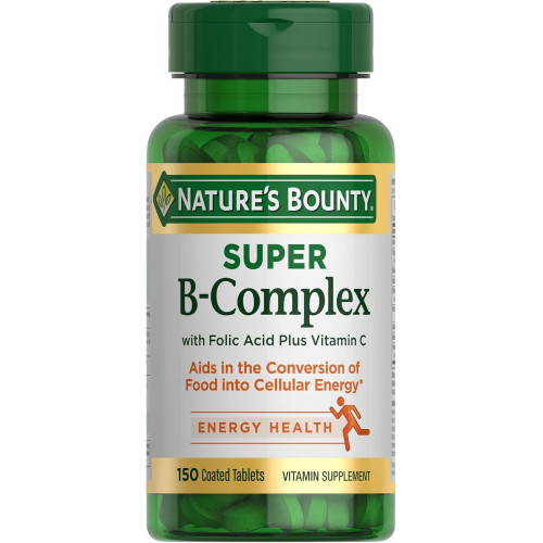 Комплекс Nature's Bounty Super B з вітаміном С і фолієвою кислотою, для підтримки імунітету та енергії, 150 таблеток Комплекс Nature's Bounty Super B з вітаміном С і фолієвою кислотою, для підтримки імунітету та енергії, 150 таблеток