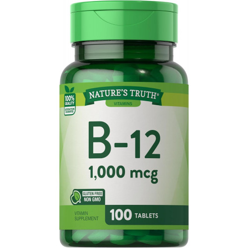 Вітамін Nature's Truth B12 1000 мкг | 100 таблеток | Добавка без ГМО та глютену Вітамін Nature's Truth B12 1000 мкг | 100 таблеток | Добавка без ГМО та глютену