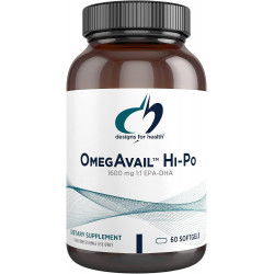 Designs for Health OmegAvail Hi-Po - TG (тригліцериди) Омега-3 риб'ячий жир, 1600 мг EPA/DHA на порцію з лимоном + вітаміном E для мінімізації рибного смаку (60 капсул)