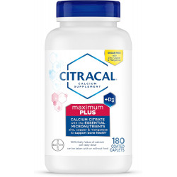 Citracal Maximum Plus, 650 мг цитрату кальцію, легкозасвоюваний і добре розчинний з 25 мкг (1000 МО) вітаміну D3, підтримка здоров’я кісток, добавка кальцію для дітей старше 12 років, 180 кілограмів