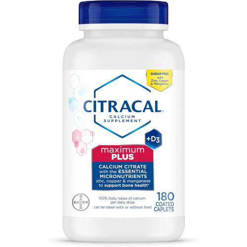 Citracal Maximum Plus, 650 мг цитрату кальцію, легкозасвоюваний і добре розчинний з 25 мкг (1000 МО) вітаміну D3, підтримка здоров’я кісток, добавка кальцію для дітей старше 12 років, 180 кілограмів Citracal Maximum Plus, 650 мг цитрату кальцію, легкозасвоюваний і добре розчинний з 25 мкг (1000 МО) вітаміну D3, підтримка здоров’я кісток, добавка кальцію для дітей старше 12 років, 180 кілограмів