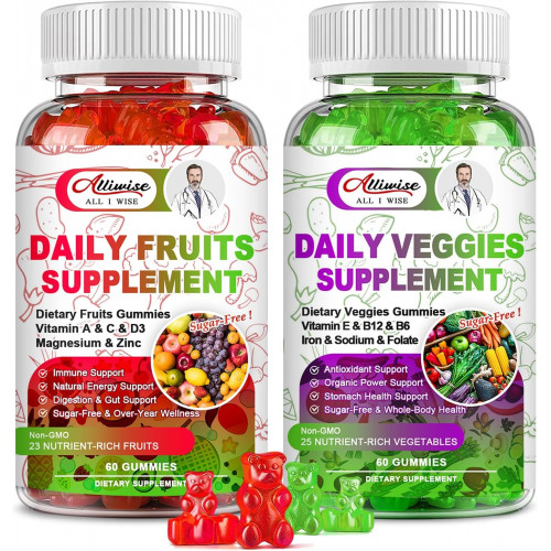 Фрукти та овочі без цукру. Оригінальна добавка Gummies, мультивітаміни та мінерали в Gummies, натуральні фрукти та овочі, добавки для імунітету, антиоксиданти та енергетичні добавки для жінок і чоловіків Фрукти та овочі без цукру. Оригінальна добавка Gummies, мультивітаміни та мінерали в Gummies, натуральні фрукти та овочі, добавки для імунітету, антиоксиданти та енергетичні добавки для жінок і чоловіків