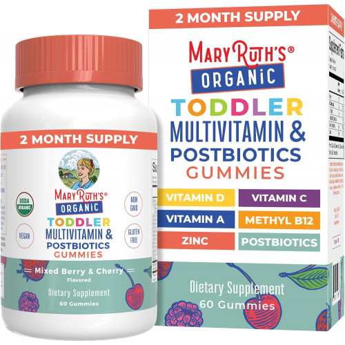 Мультивітаміни MaryRuth Toddler Gummies + Postbiotics | USDA Organic | Вітаміни для дітей від 2 років | Підтримка імунітету | Вітамін С | Вітамін D3 | Вітамін А | Цинк | Веганський | Без ГМО | 60 порцій Мультивітаміни MaryRuth Toddler Gummies + Postbiotics | USDA Organic | Вітаміни для дітей від 2 років | Підтримка імунітету | Вітамін С | Вітамін D3 | Вітамін А | Цинк | Веганський | Без ГМО | 60 порцій