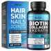 ZoeRose Biotin Collagen & Keratin Capsules - Вітаміни для волосся, шкіри та нігтів, колагенові добавки для росту волосся та підтримки рухливості суглобів з вітамінами A, D, B6 та B12 - Зроблено в США - 60 капсул ZoeRose Biotin Collagen & Keratin Capsules - Вітаміни для волосся, шкіри та нігтів, колагенові добавки для росту волосся та підтримки рухливості суглобів з вітамінами A, D, B6 та B12 - Зроблено в США - 60 капсул